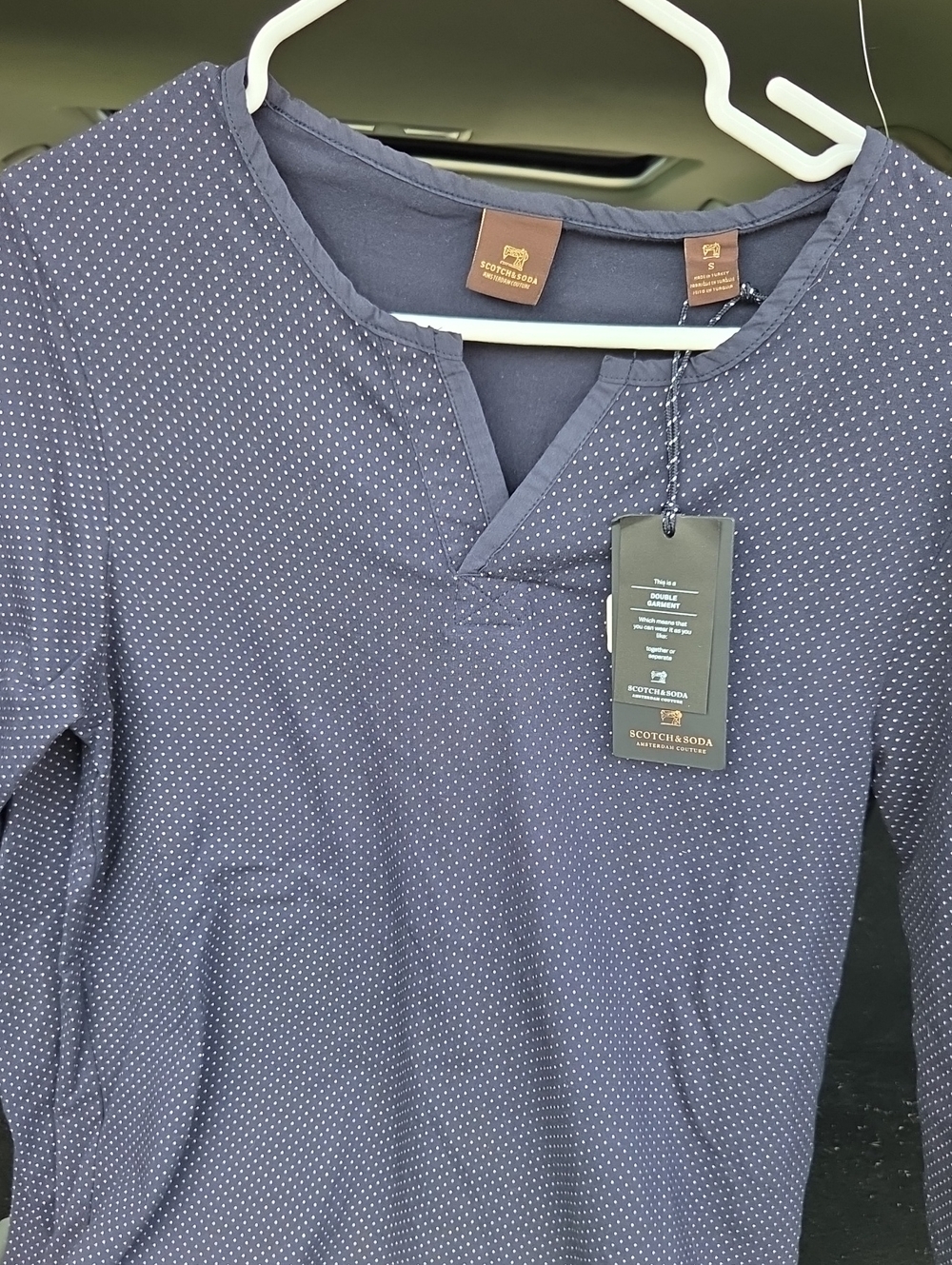 Scotch & Soda Navy Long Sleeve with White Micro Dots